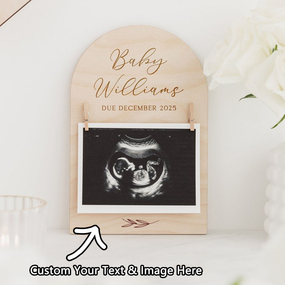 Photo Frame Baby - Personalised Pregnancy Announcement Sign | Wooden
