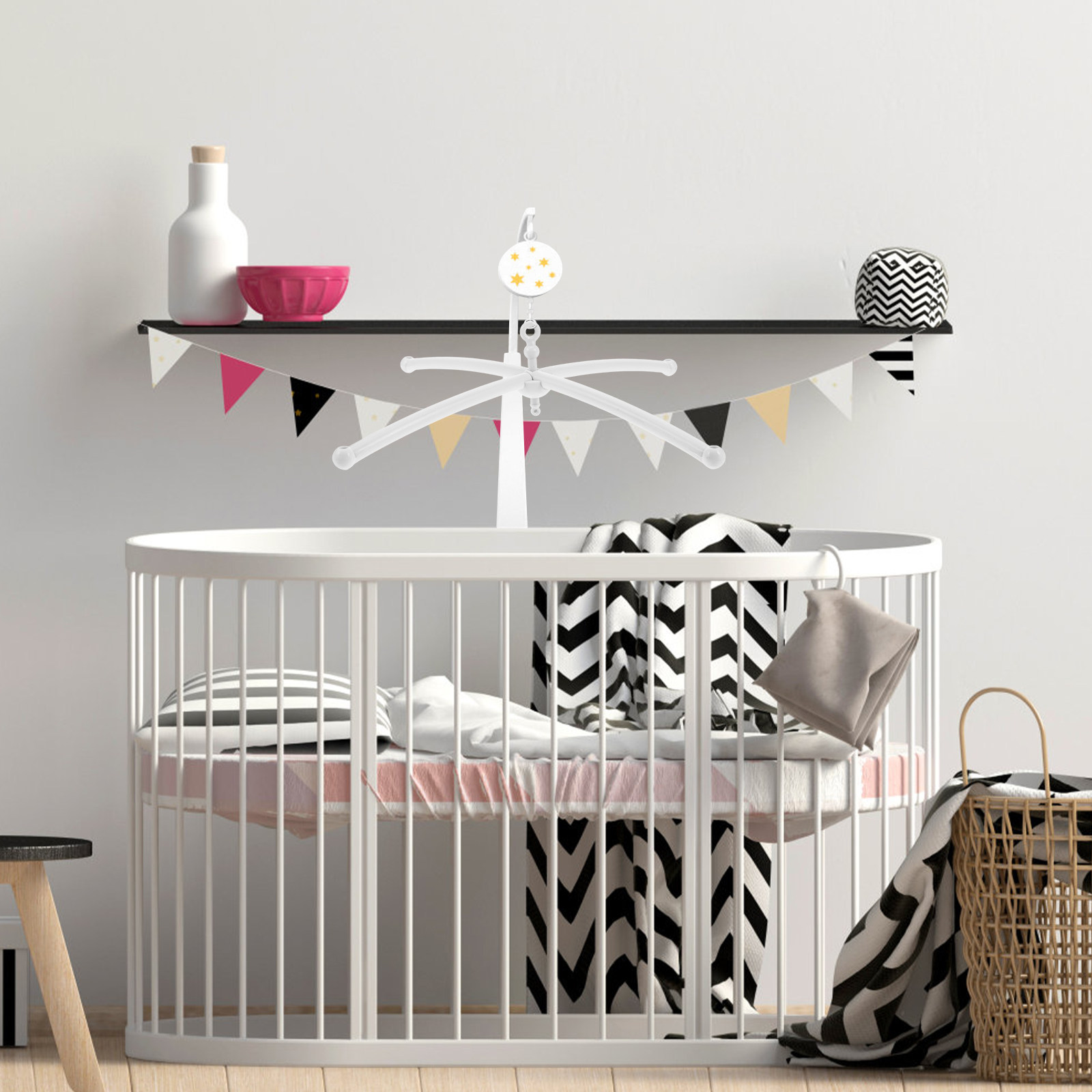 Baby Nursery Decorations - Baby Crib Mobile Cross Holder Musical