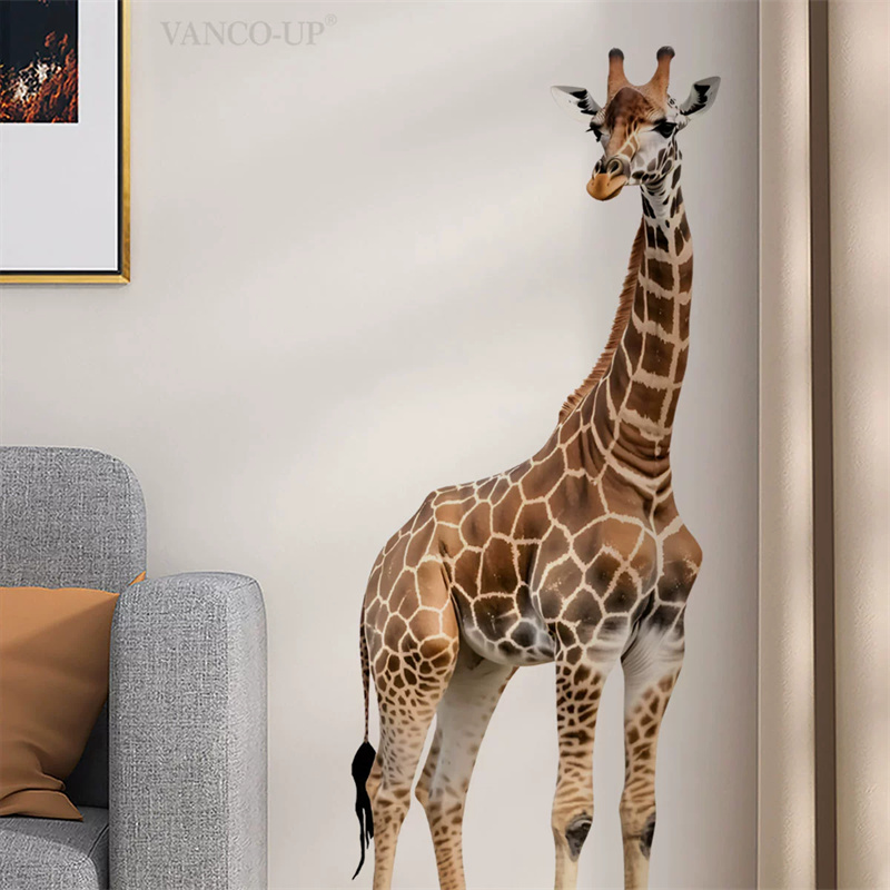 Baby Nursery Labels - Large Safari Animals Giraffe Sticker For