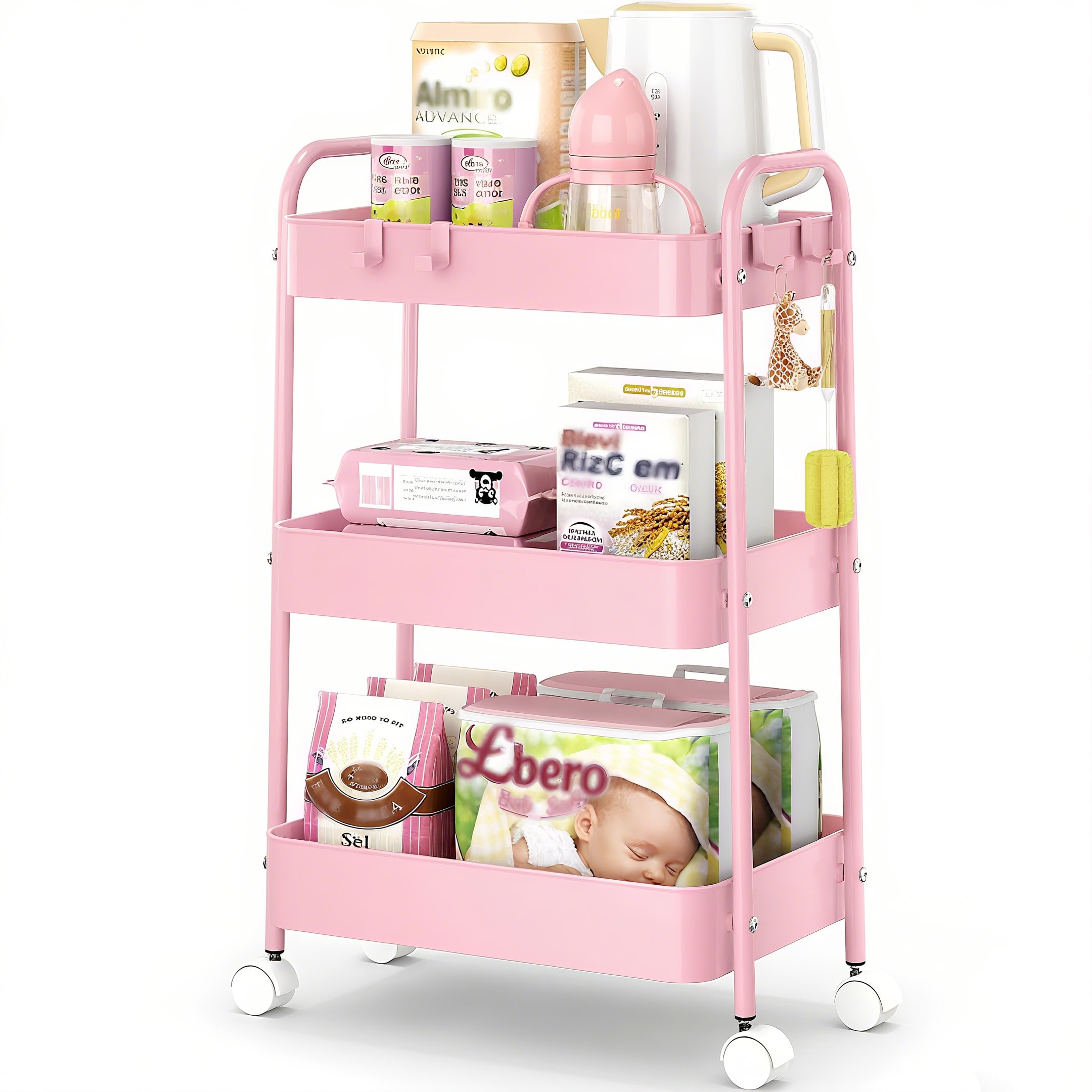 3 Tier Metal Rolling Cart With - огляд і ціна Baby Nursery Unit