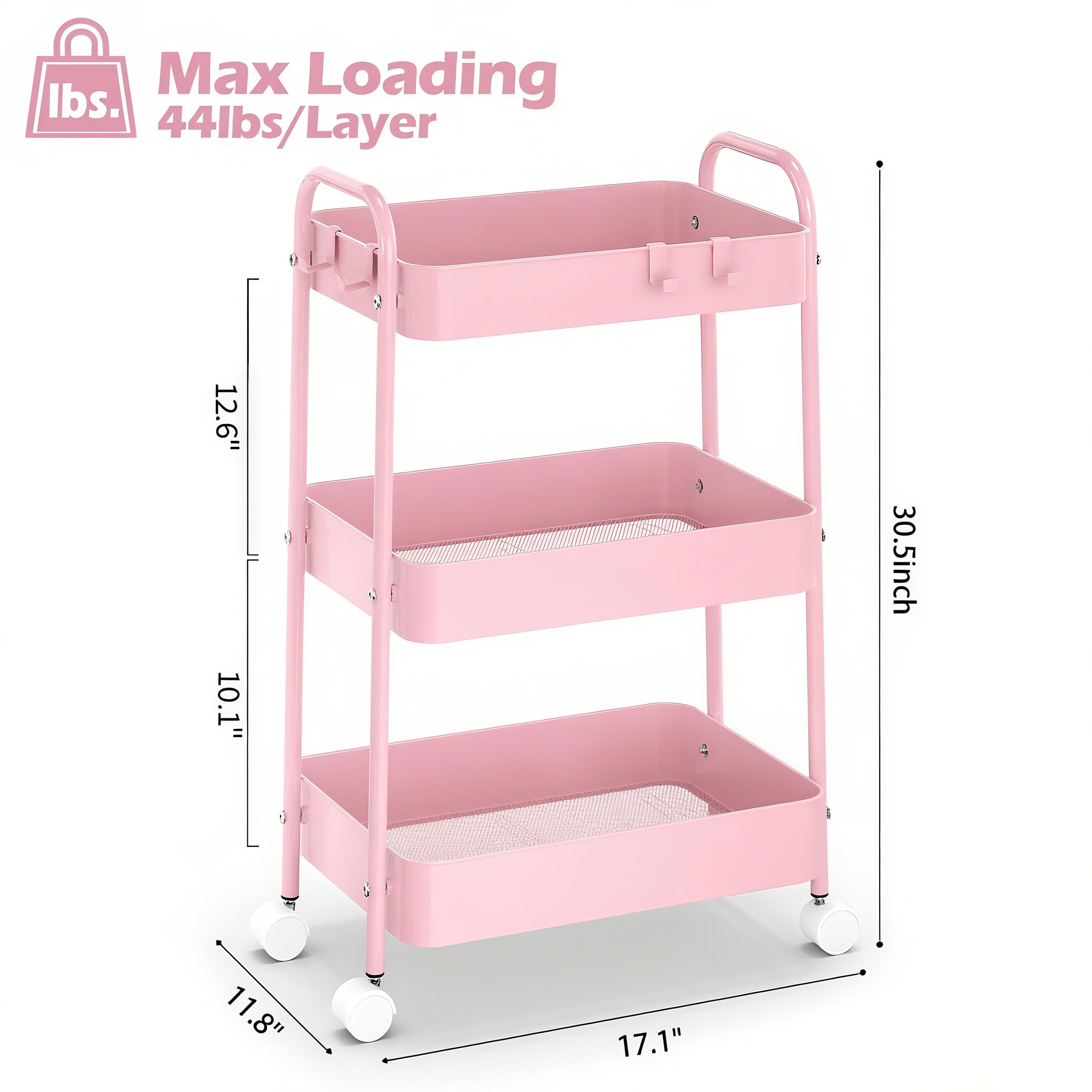 3 Tier Metal Rolling Cart With - огляд і ціна Baby Nursery Unit