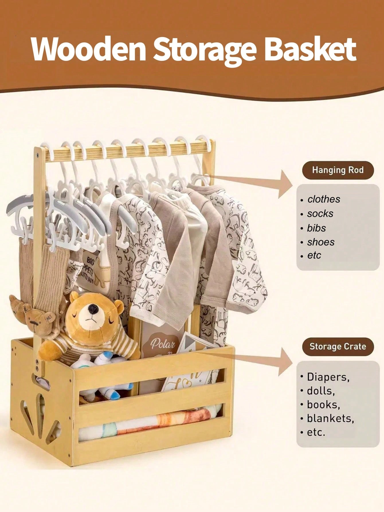 Baby Shower Crate Box With Han - огляд і ціна Baby Nursery Unit