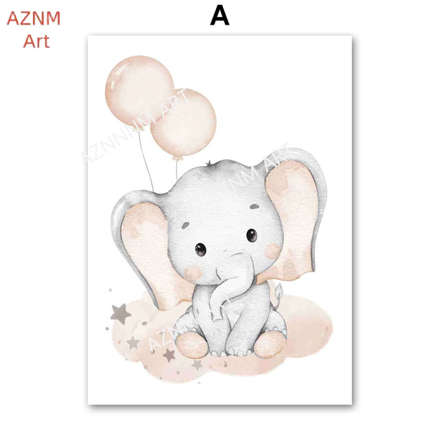 Elephant Balloon Rainbow Moon  - огляд і ціна Baby Nursery Art