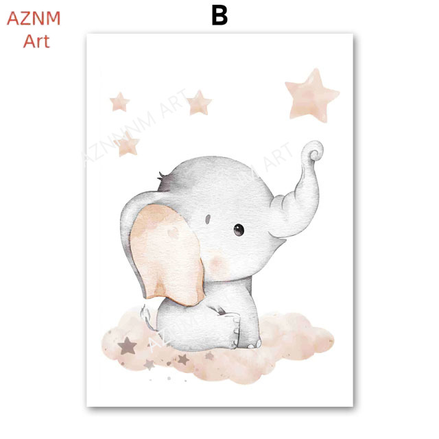 Elephant Balloon Rainbow Moon  - огляд і ціна Baby Nursery Art