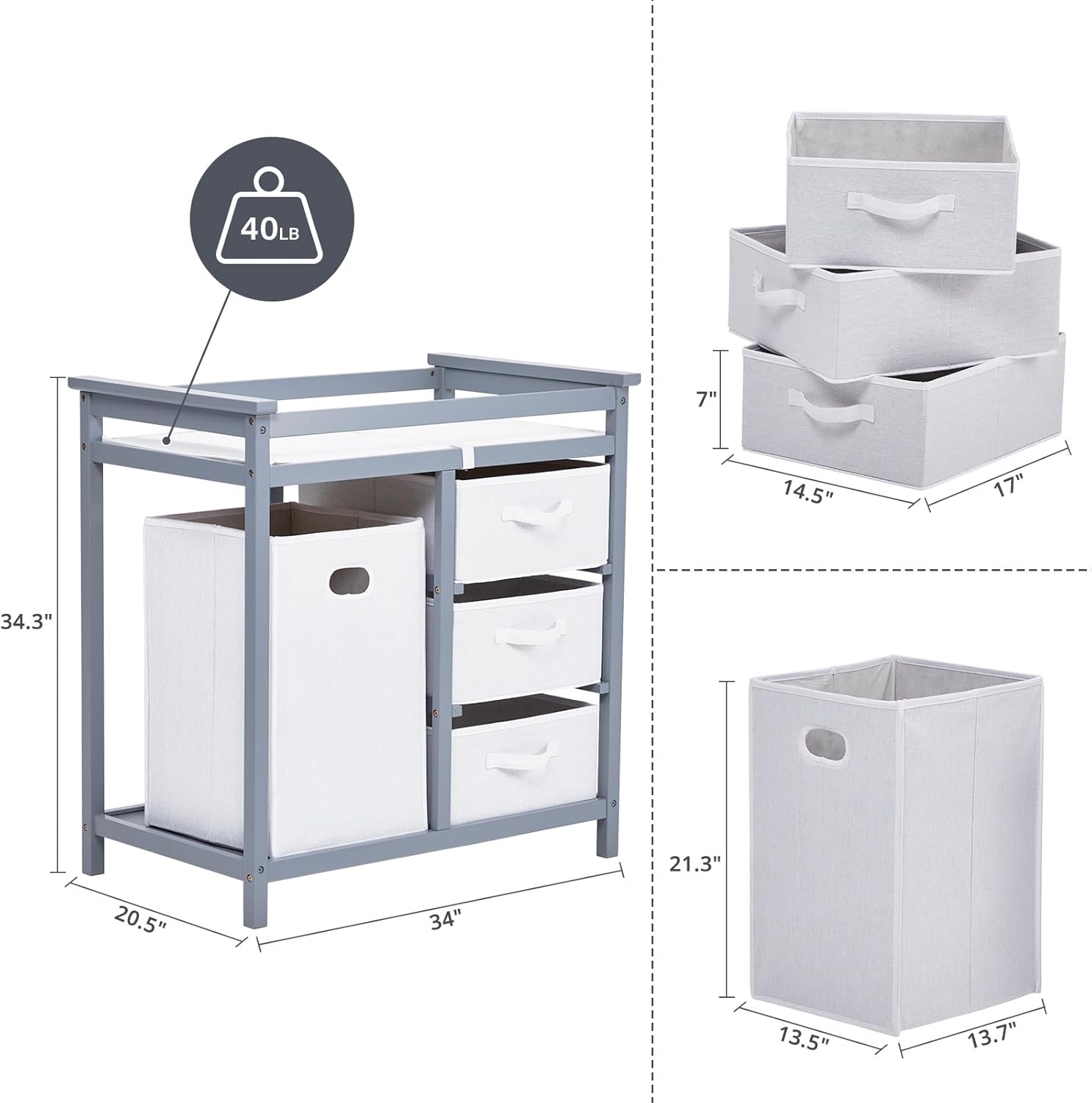 Baby Changing Table with Chang - огляд і ціна Baby Nursery Unit