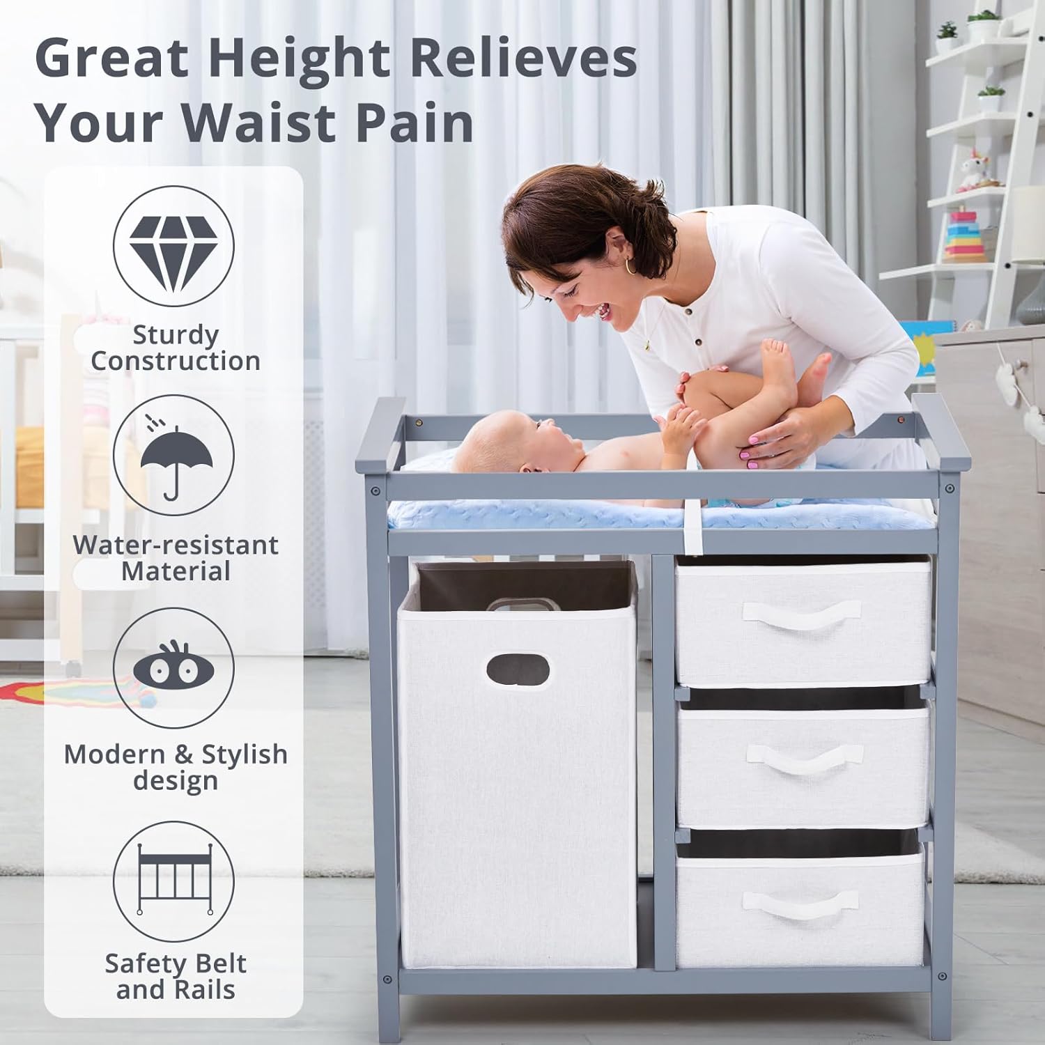 Baby Changing Table with Chang - огляд і ціна Baby Nursery Unit