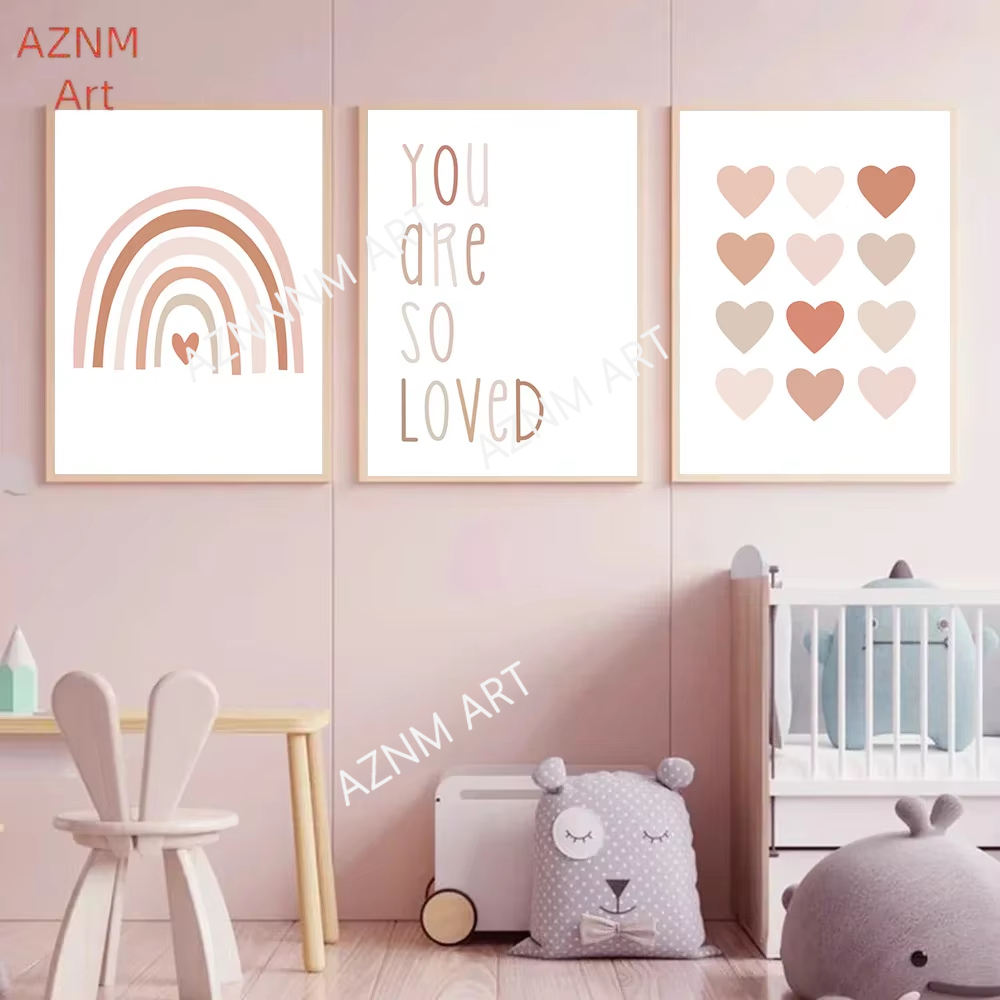 1/3PCS ，Cartoon Heart Rainbow  - огляд і ціна Baby Nursery Art