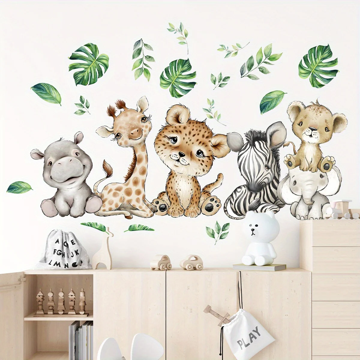 1PC Cartoon Cute Hippo Tiger E - огляд і ціна Baby Nursery Labels