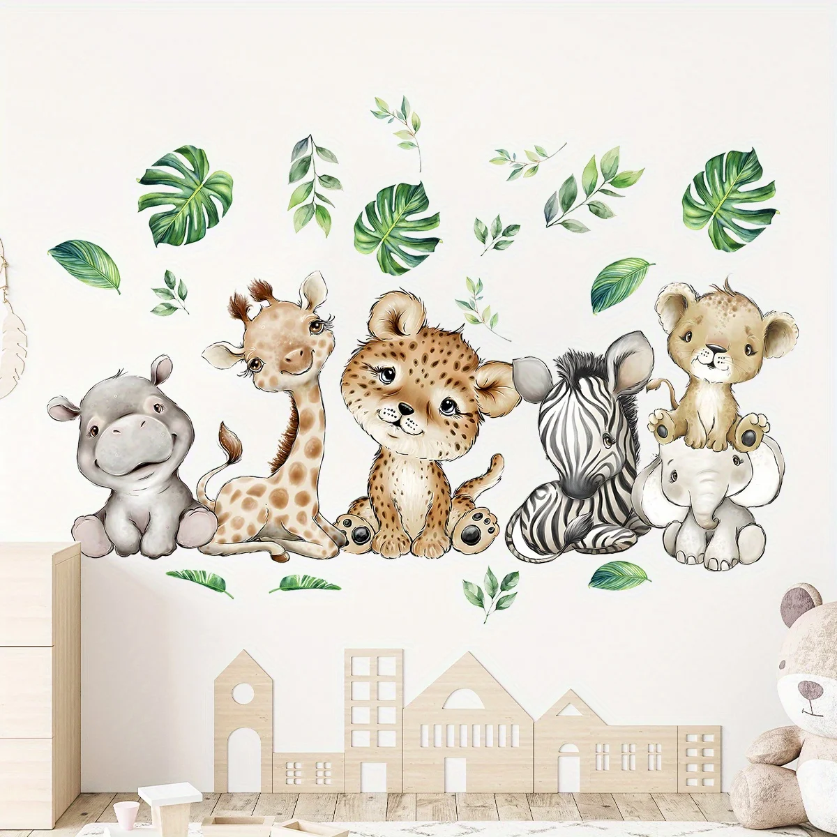 1PC Cartoon Cute Hippo Tiger E - огляд і ціна Baby Nursery Labels