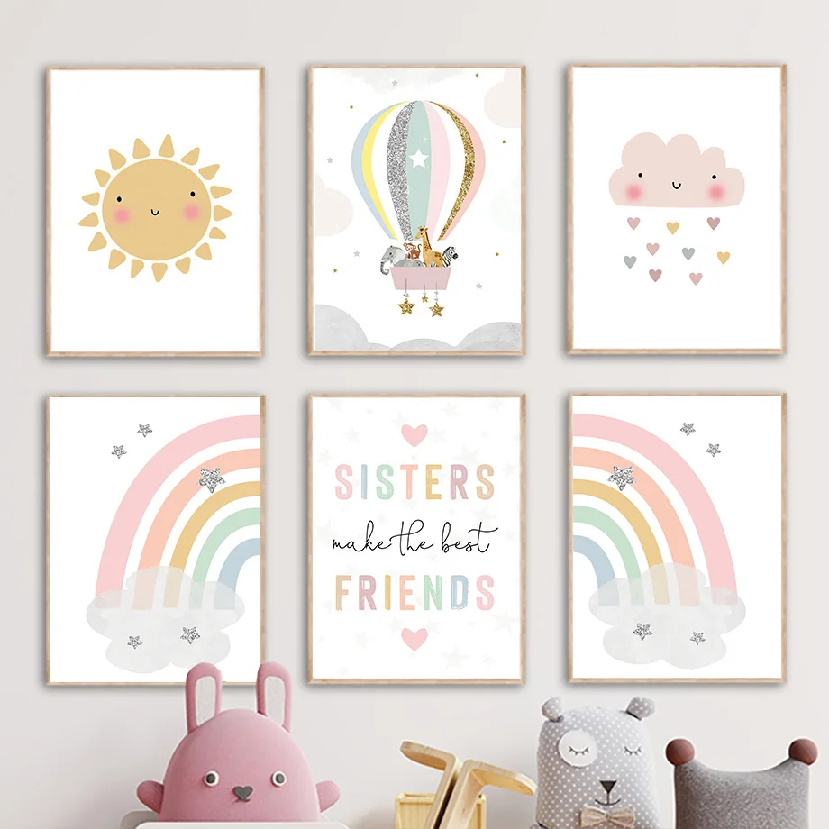 Giraffe Elephant Hot Balloon S - огляд і ціна Baby Nursery Art