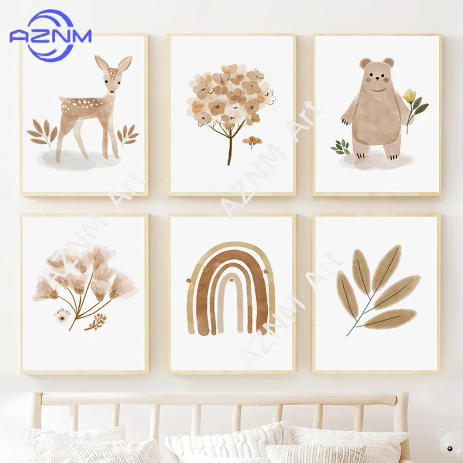 Boho Nursery Wall Art Canvas - - огляд і ціна Baby Nursery Art