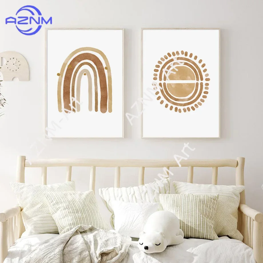 Boho Nursery Wall Art Canvas - - огляд і ціна Baby Nursery Art