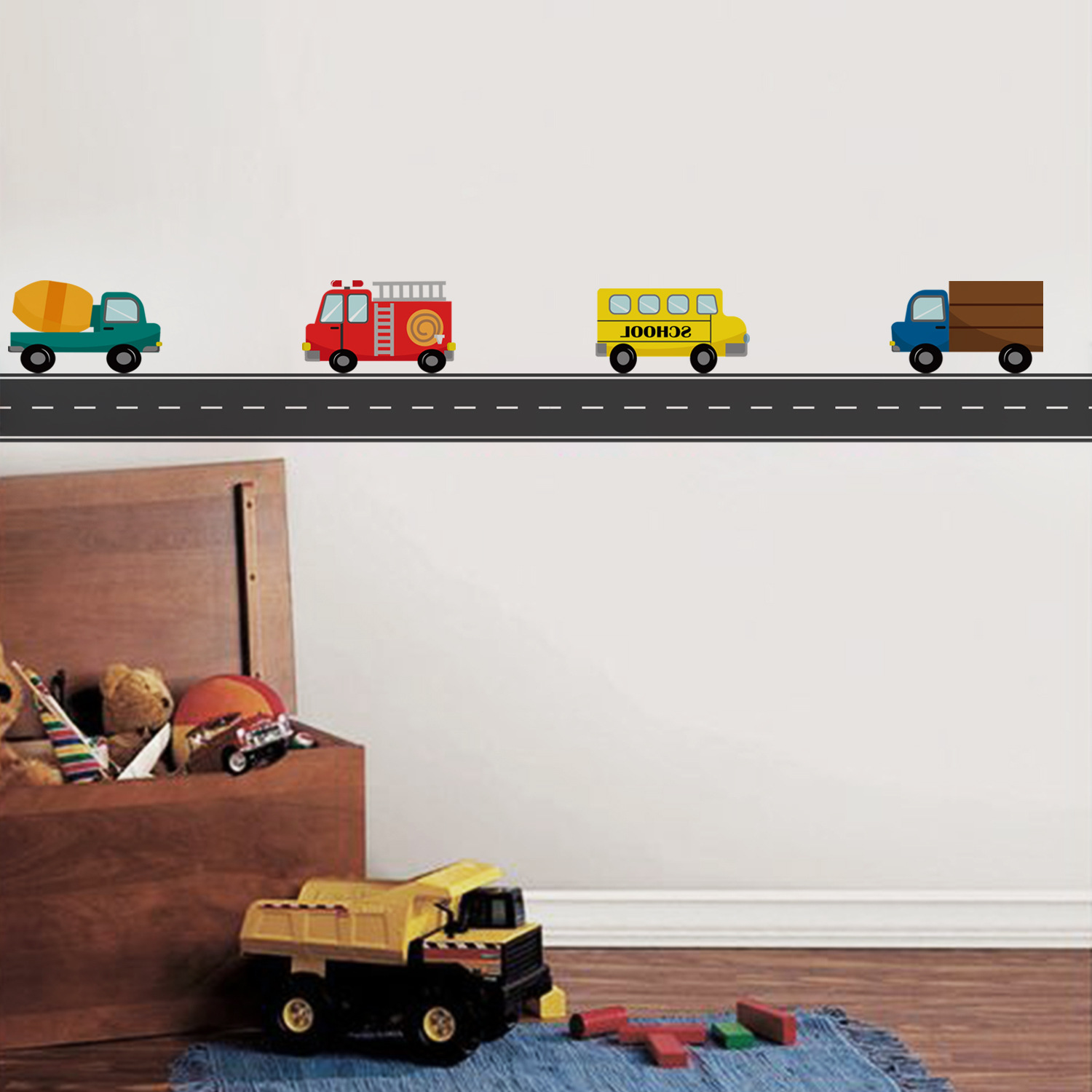 Cartoon Kids Transport Car Tru - огляд і ціна Baby Nursery Labels