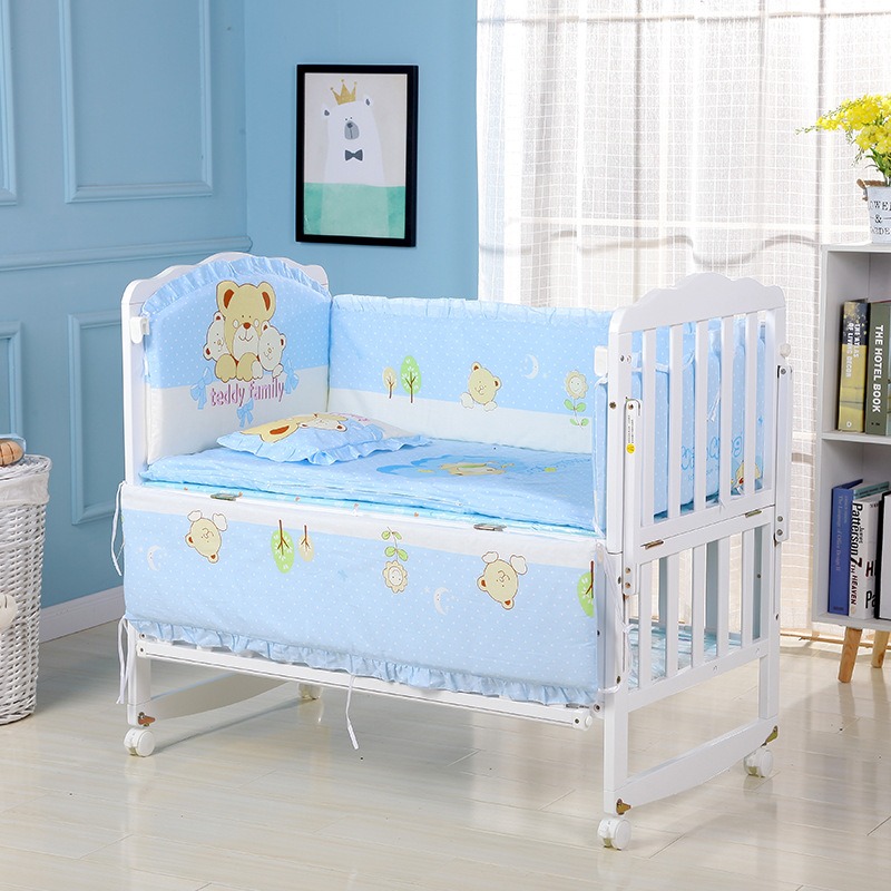 6Pcs Cartoon Cotton Crib Beddi - огляд і ціна Convertible Crib Set