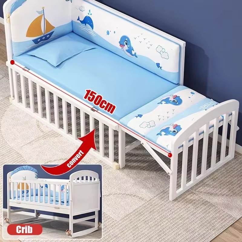 Wood Baby Crib With Mosquito N - огляд і ціна Convertible Crib Set