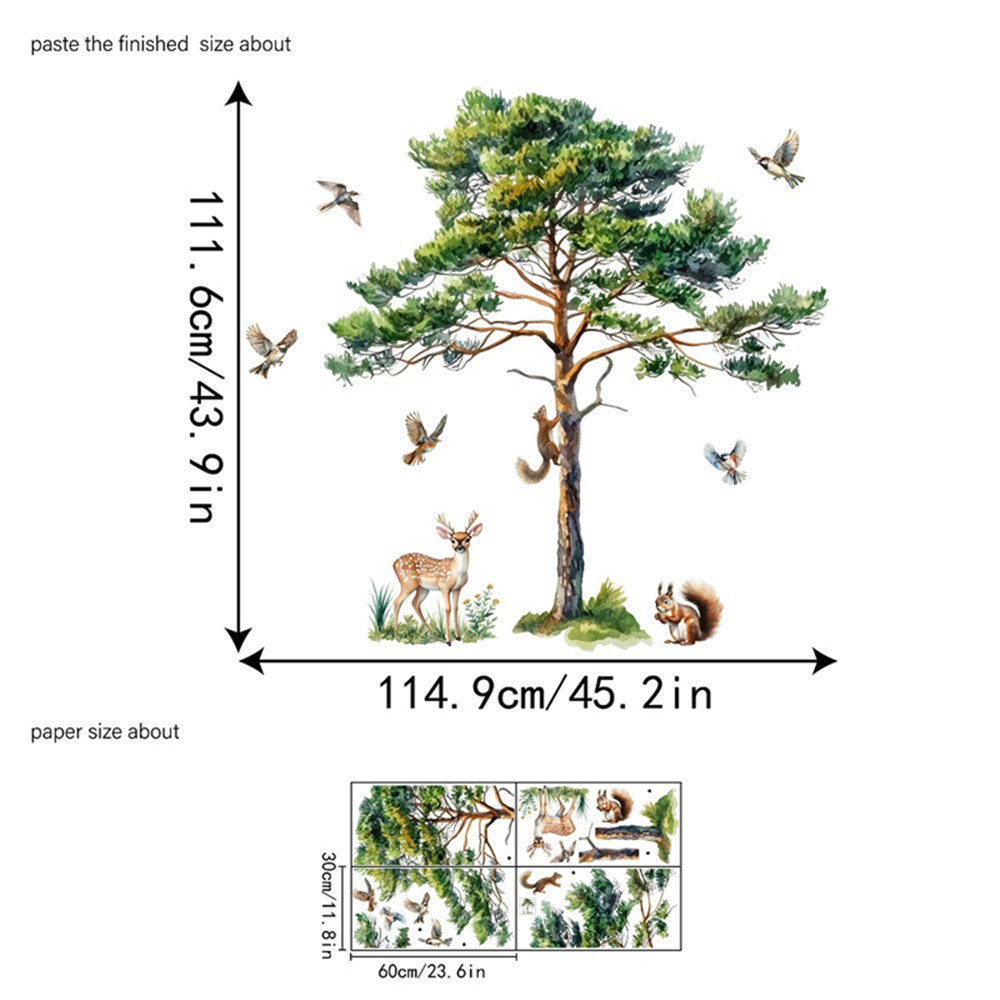 Large Pine Tree Wall Decals Sq - огляд і ціна Baby Nursery Labels