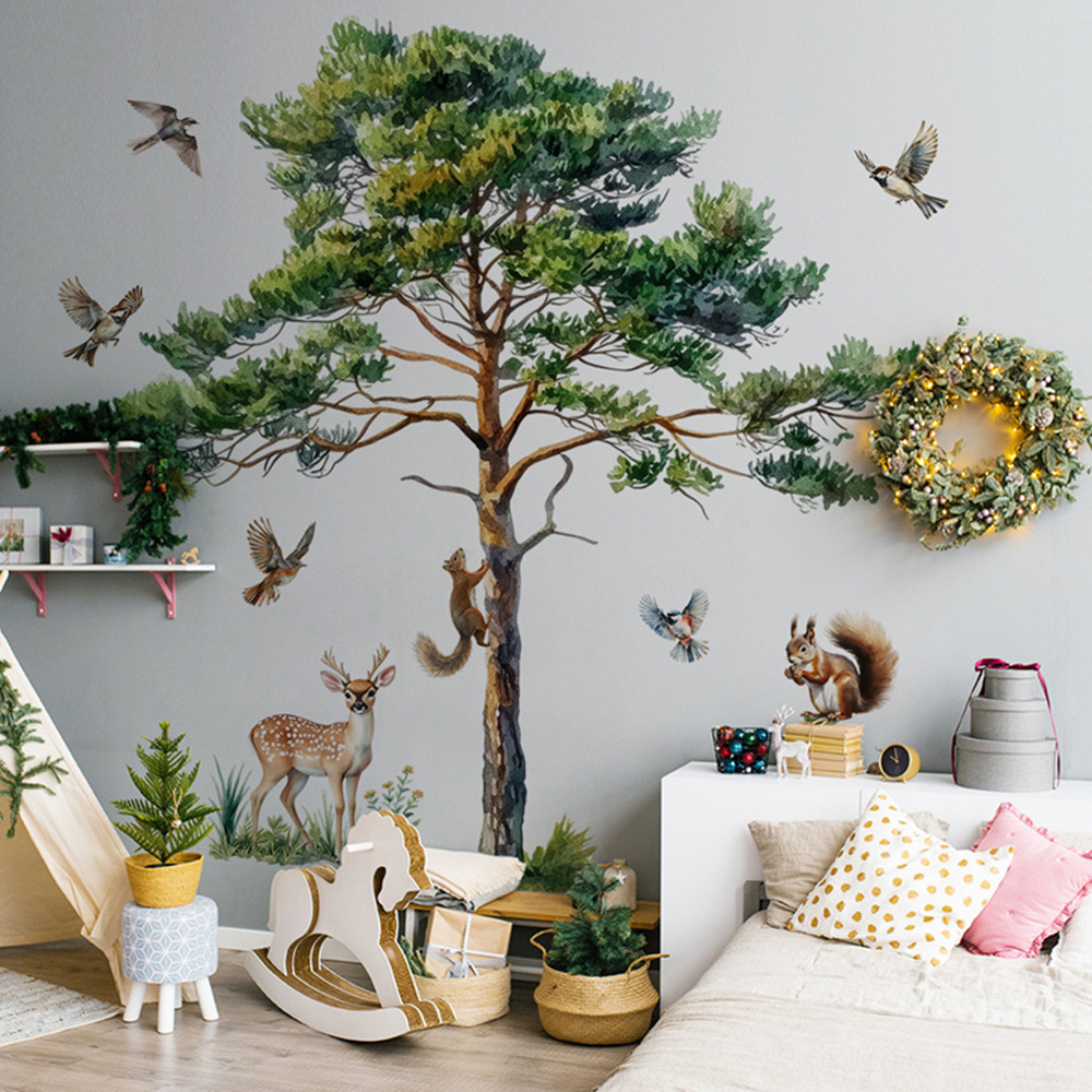Large Pine Tree Wall Decals Sq - огляд і ціна Baby Nursery Labels