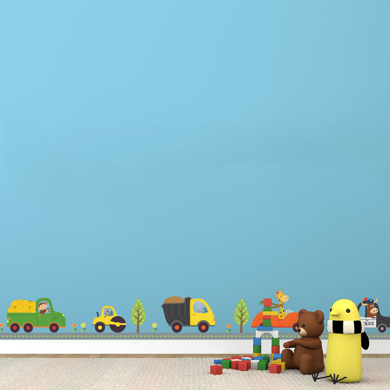 Cartoon Animals Car Wall Stick - огляд і ціна Baby Nursery Labels