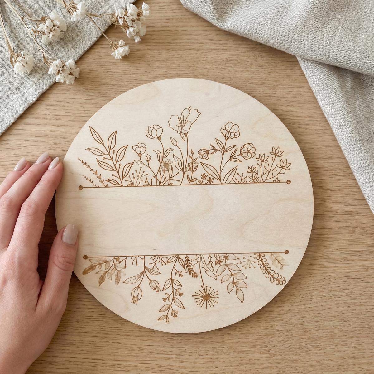 Personalized Floral Round Wood - огляд і ціна Baby Nursery Decorations