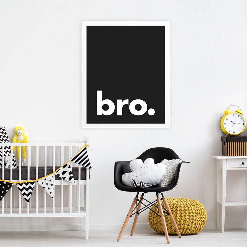 Bro. Print Minimalist Typograp - огляд і ціна Baby Nursery Decor Boy