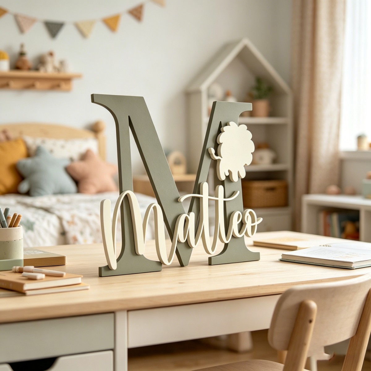 1Pc Custom Lion Name & Initial - огляд і ціна Baby Nursery Decorations