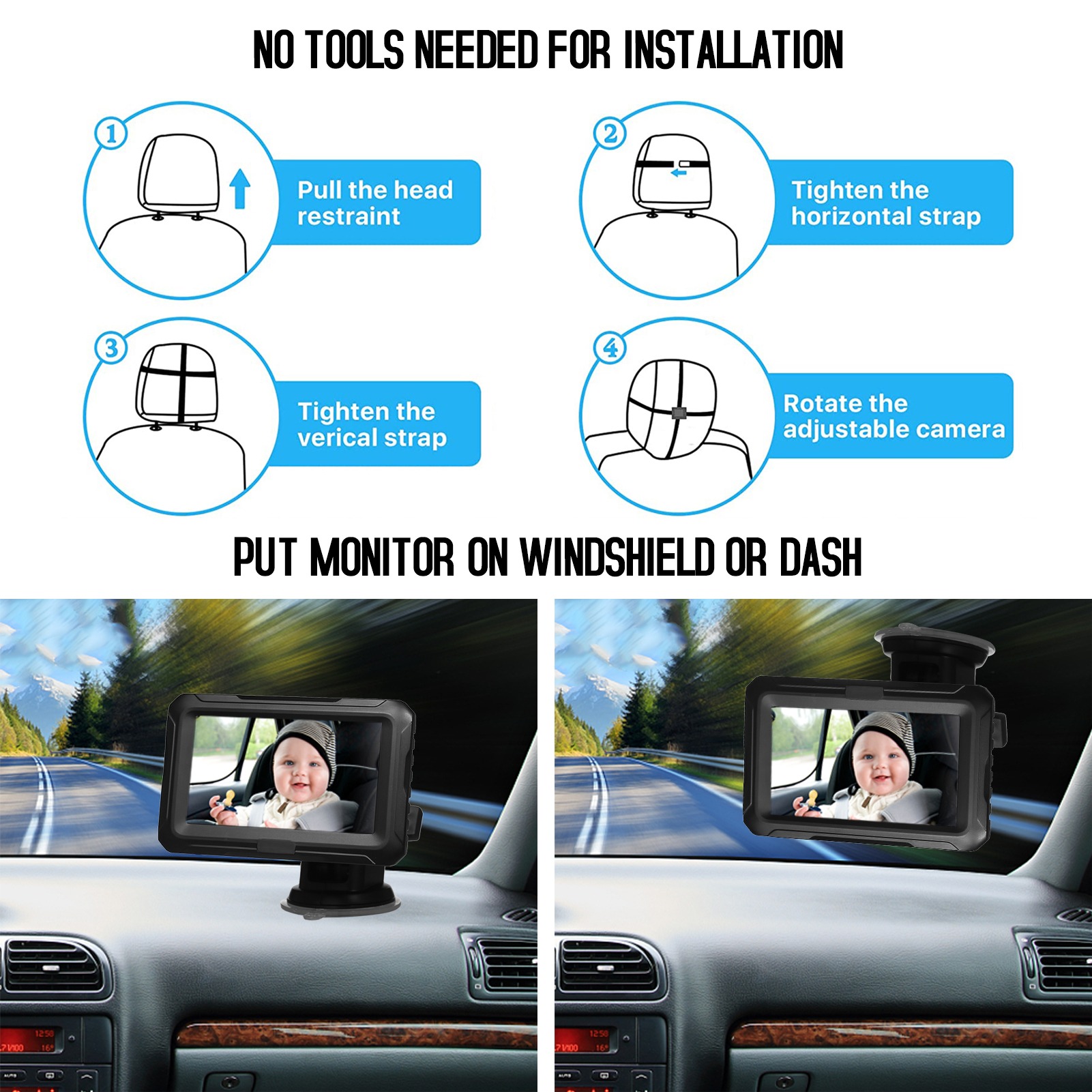 1080P Baby Car Mirror with 4.3 - огляд і ціна Baby Nursery Camera