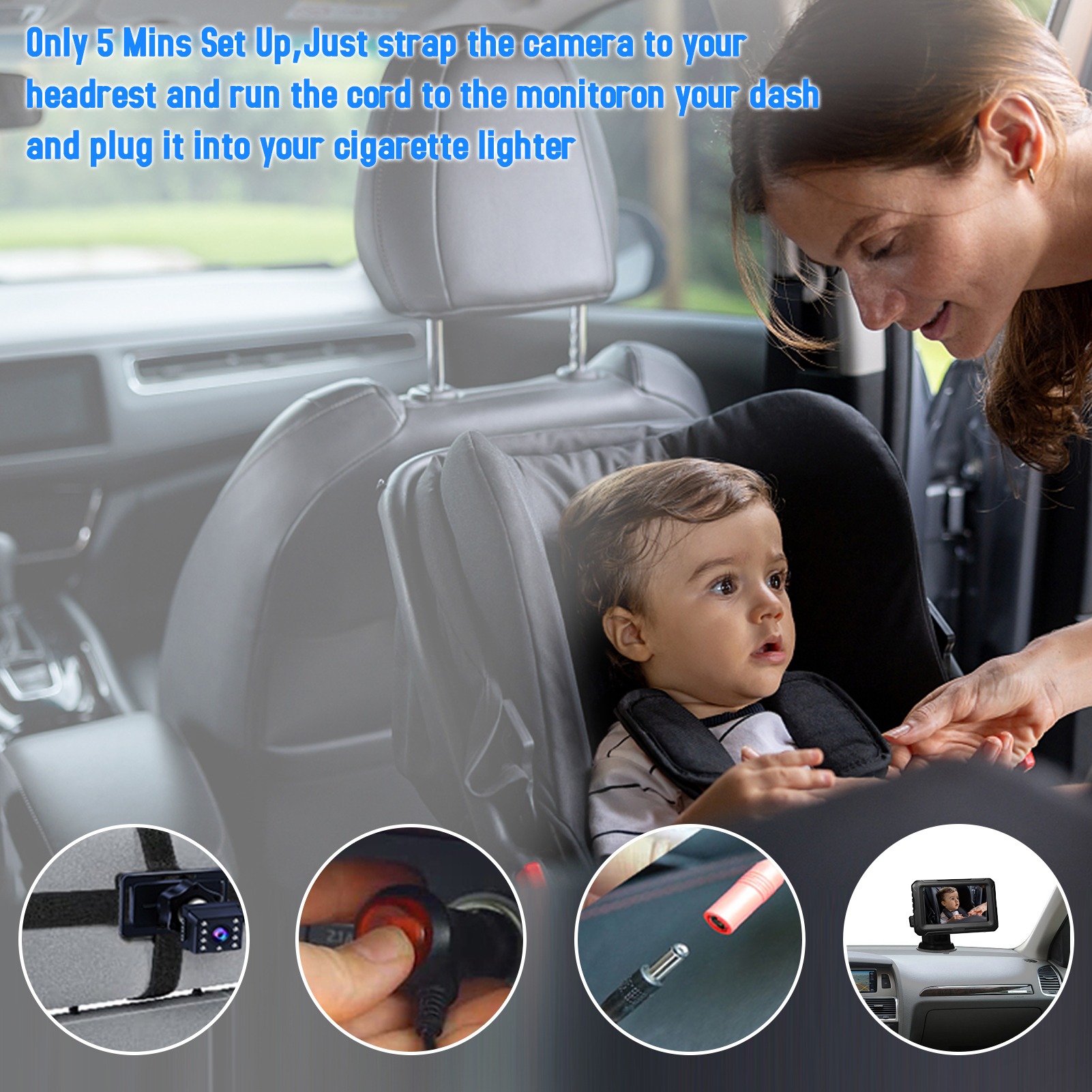 1080P Baby Car Mirror with 4.3 - огляд і ціна Baby Nursery Camera
