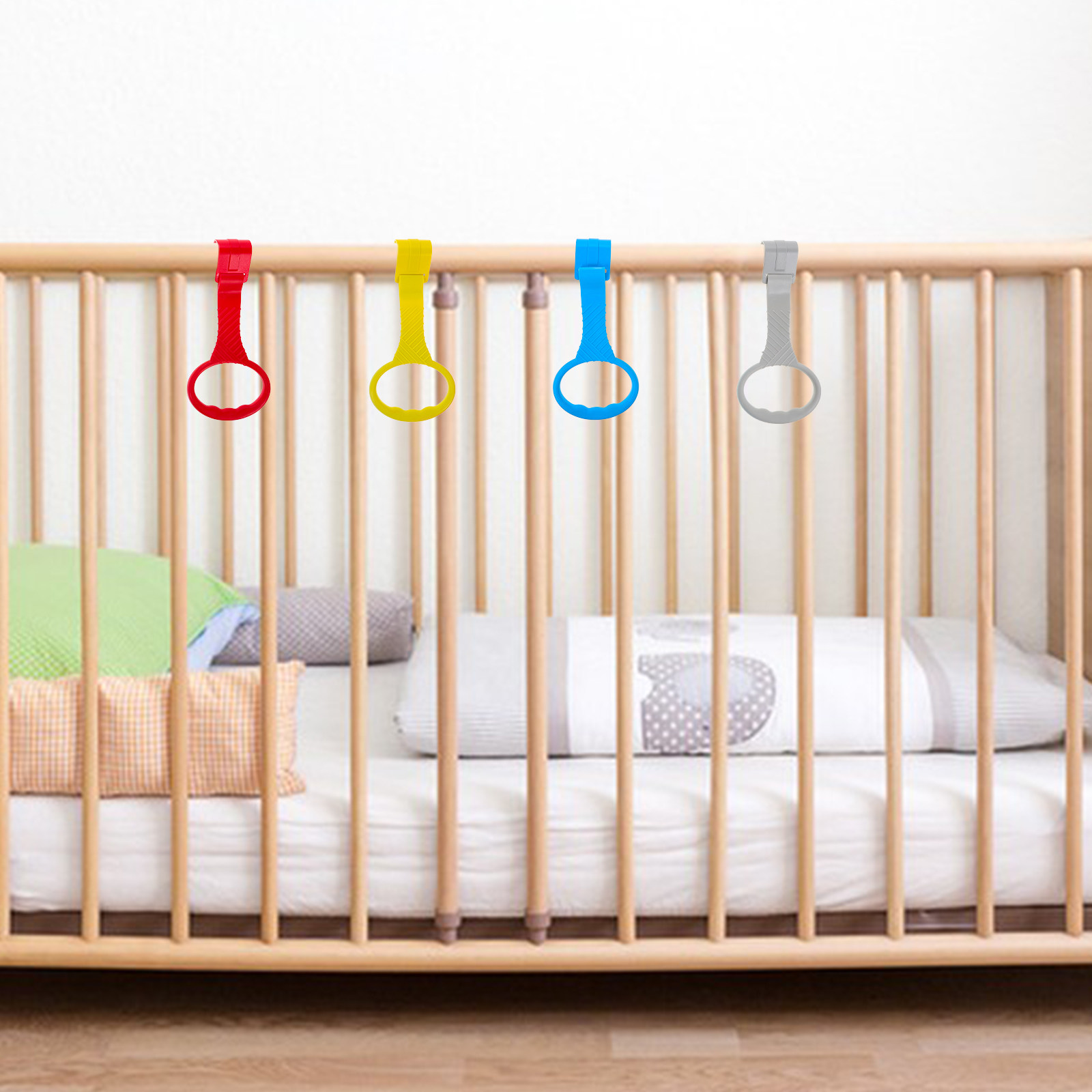 4Pcs Toddler Pull Up Rings Cri - огляд і ціна Baby Nursery Crib