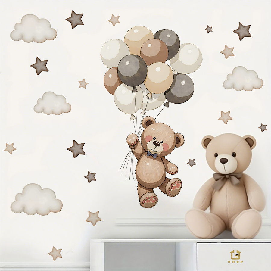 Adorable Teddy Bear Wall Decal - огляд і ціна Baby Nursery Labels