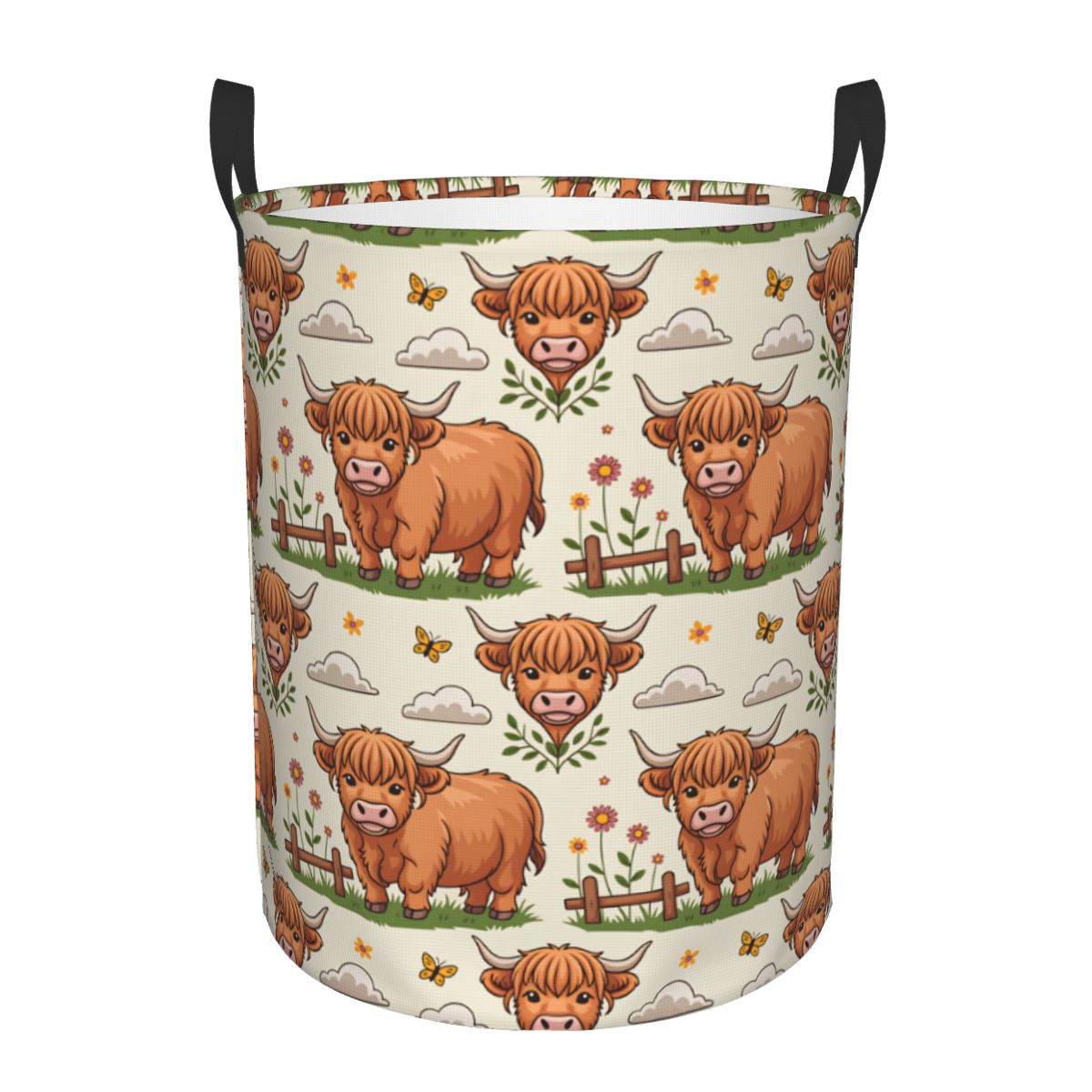 Cartoon Highland Cows Laundry  - огляд і ціна Baby Nursery Hamper