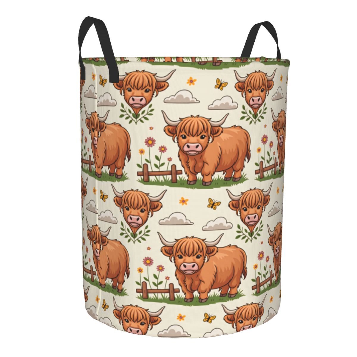 Cartoon Highland Cows Laundry  - огляд і ціна Baby Nursery Hamper