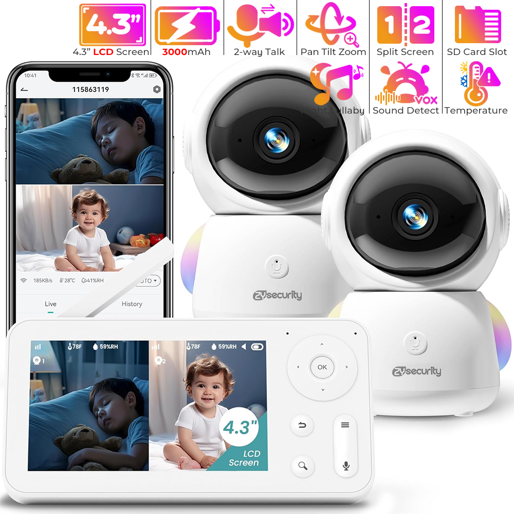 2K Baby Monitor with 2 Cameras - огляд і ціна Baby Nursery Camera