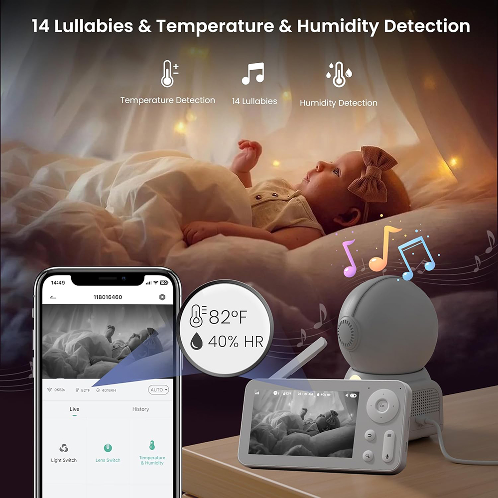 2K Baby Monitor with 2 Cameras - огляд і ціна Baby Nursery Camera