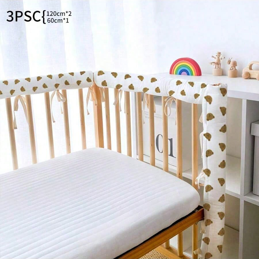 3Pcs Ins Baby Crib Bumper Stri - огляд і ціна Baby Nursery Glider