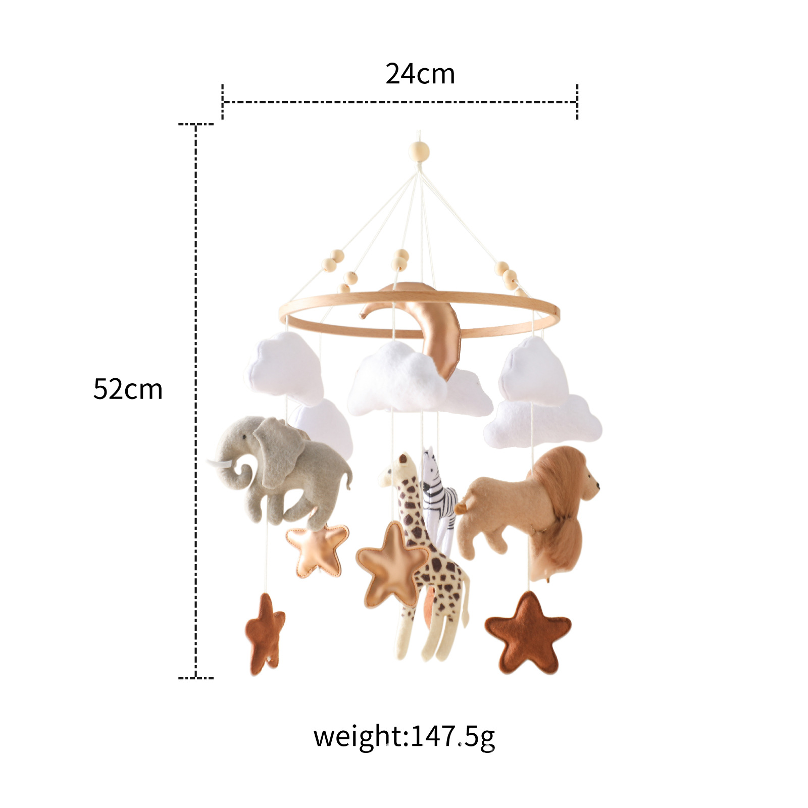 Hot Sale Nordic Handmade Felt  - огляд і ціна Baby Nursery Crib