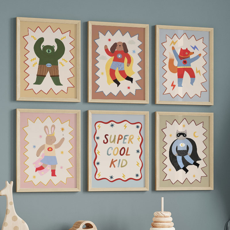 Funny Cartoon Super Cool Kid N - огляд і ціна Baby Nursery Art