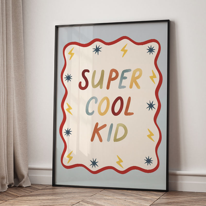Funny Cartoon Super Cool Kid N - огляд і ціна Baby Nursery Art